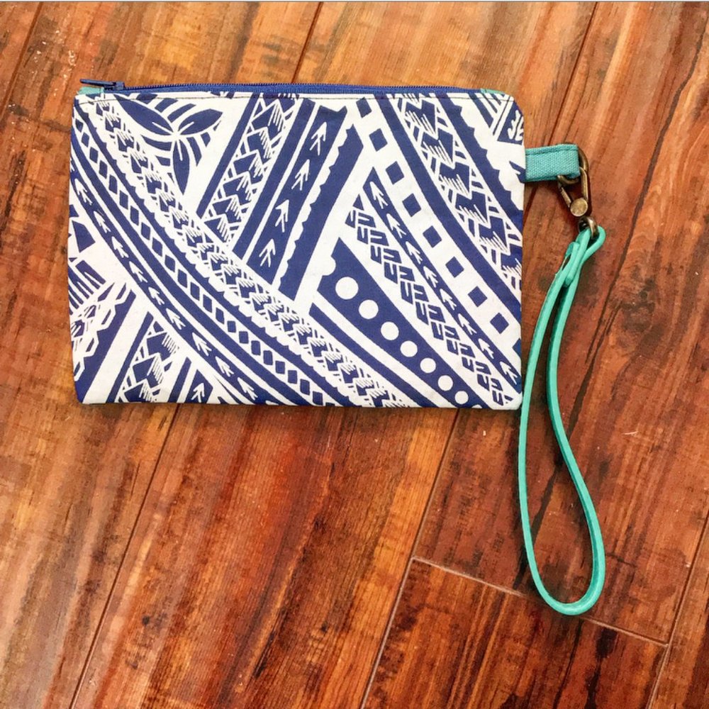 Samoan Tribal Printed Wristlet Clutch Handmade
